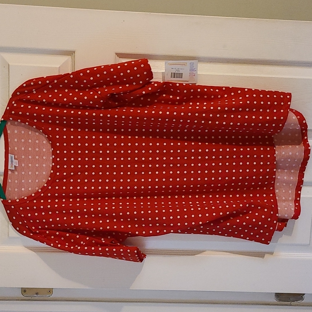 Red and white polka dot Irma top